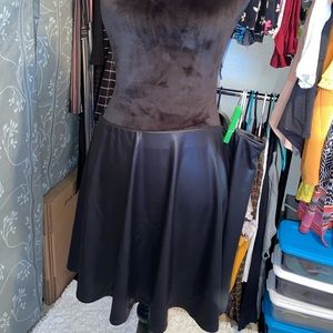 Black leather skirt